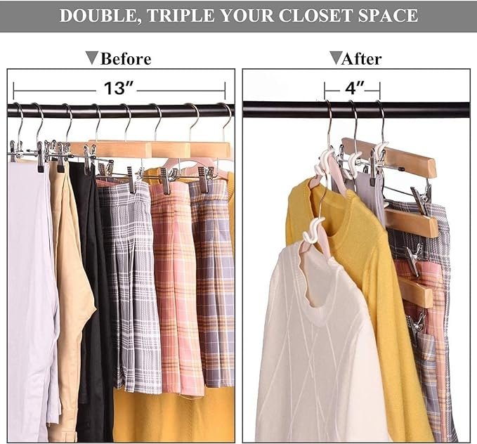 Clothes Hanger Connector Hooks Hanger Extension Clips Space Saving Cascading Connector Hooks for Wardrobe, (10)Pcs