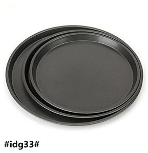 Set of 3 Bakeware Mold Eight-inch Round Carbon Steel Pizza Pan