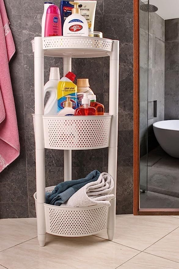 3 tier Round Trolley Kitchen Storage Cart Storage Baskets