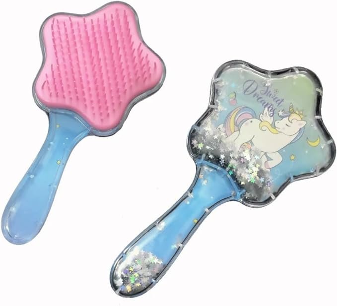 Glitter Hair Brush Comb for Girls Star Shape Hair Comb and Brush