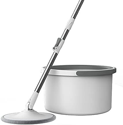 Spin Mop and Bucket Set Easy Wring Net Water Sewage Separation Mop Microfiber Hardwood Floor Mop Home Cleaning System with Adjustable Handle