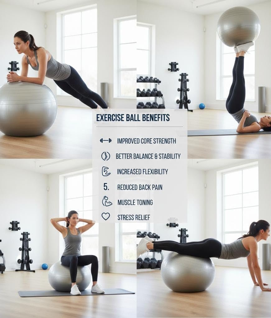 ​Non-Slip Yoga & Stability Ball for Fitness, Balance, Core Strength & Physical Therapy