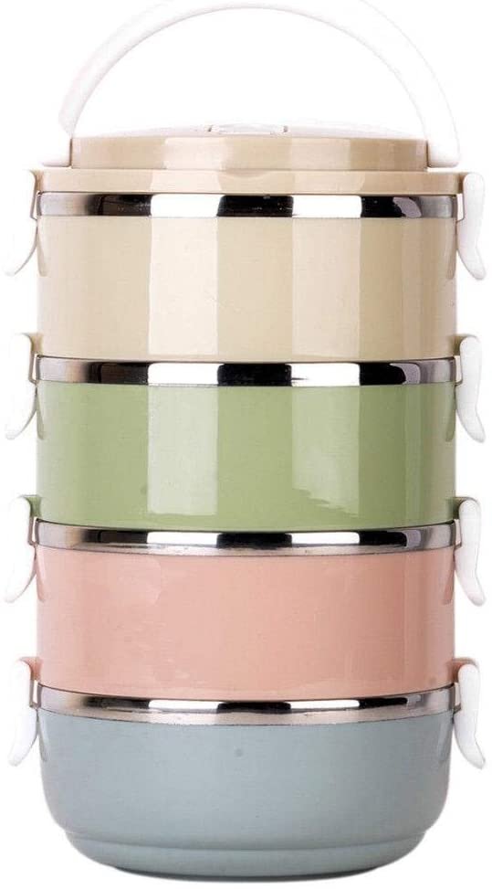 4 Layer Lunch Box Compact Heating Food Warmer Travel Thermal Food Box