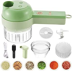 4 In 1 Handheld Electric Vegetable Cutter Set Portable