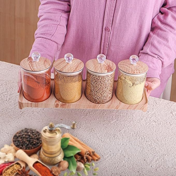 Acrylic Spice Jar Set of 4 Seasoning Box