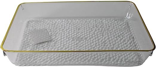 fridge and freezer plastic storage organizer tray , bpa-free, clear drawer for food, drinks, produce organization (Small)