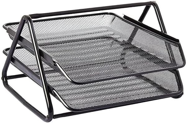 2-Tier Document Tray - The perfect organizer for your workspace - Ideal for office or home use - Metal mesh construction - Sleek and sophisticated design