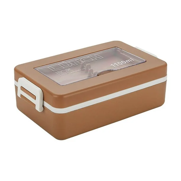 Adult Lunch Box 1100ml 3 Compartments Student Sealed Plastic