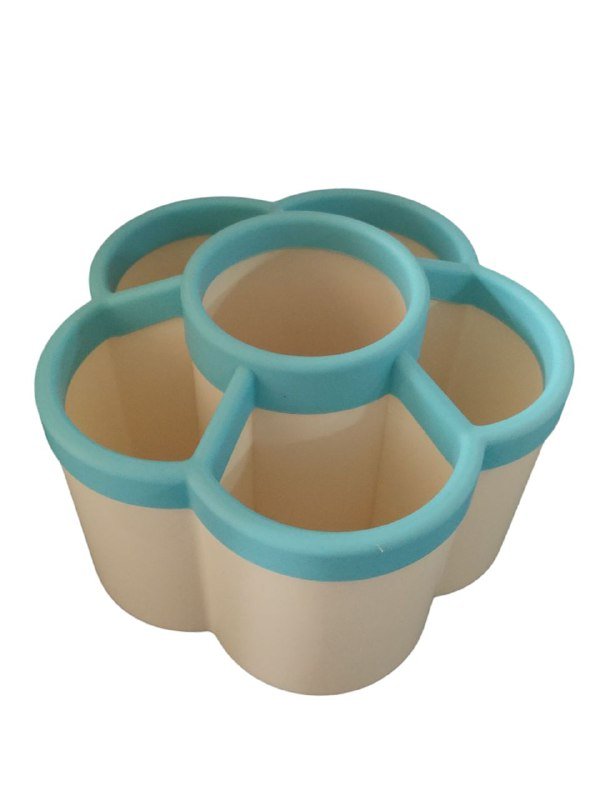 Organizer Desk for Children Pencil Holder Organizer Desk -360° Rotating Pen Holder with 6 Holes for Office, School (Comes with Extra Stickers)