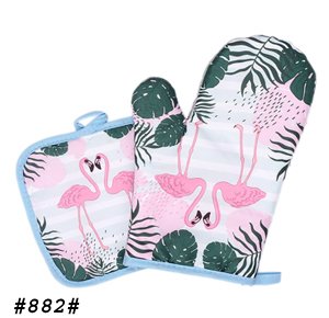 Oven Mitts and Pot Holders Set, Heat Resistant Microwave Gloves -Funny Kitchen Hot Pads for Baking Cooking Grilling BBQ, Oven Gloves Kitchen Tools Gift 2Pcs Set