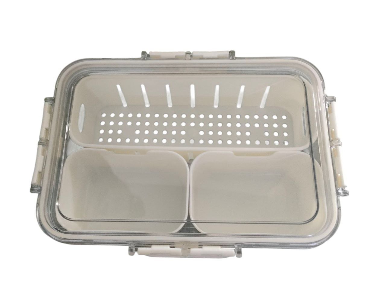 Three-compartment snack box, for storing sweets, snack container with lid, snack plate, snack bowl, snack box organizer for sweets and vegetables