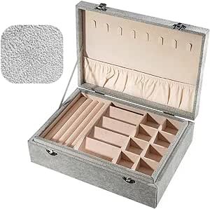 Jewelry Organizer Box Two Layer Large Display Container for Accessories