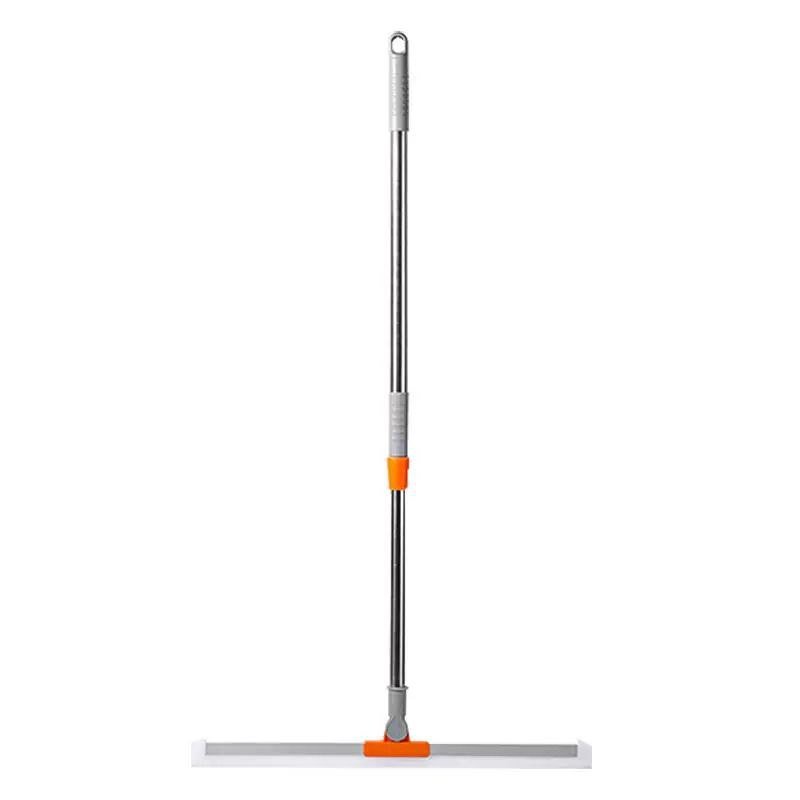 Heavy Duty Floor Squeegee Broom With 51 in Long Adjustable Telescopic Handle - Silicon Rubber Scrubber for Home, Garage, Bathroom, Tile, Marble, Glass, Window Cleaning