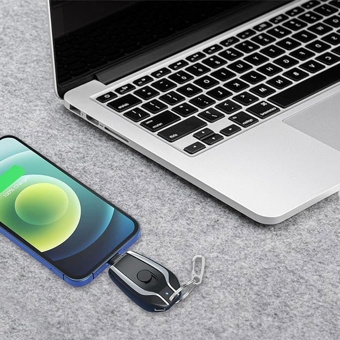 Key Chain Charger - 1500 mAh Mini Power Emergency Pod for iPhone
