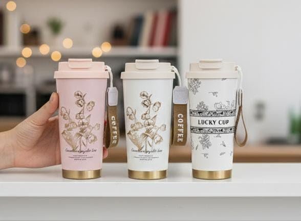 Stainless Steel Coffee Tumbler - Vacuum insulated Flask - 520 ml.