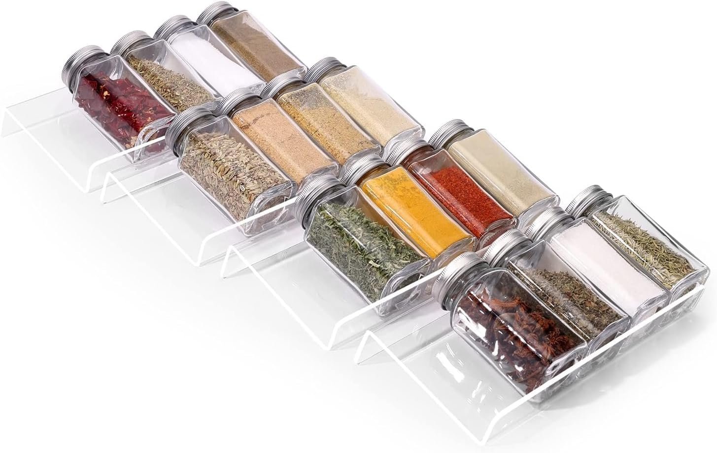 Spice Drawer Organizer, 12 Pcs Clear Acrylic Countertop Drawer