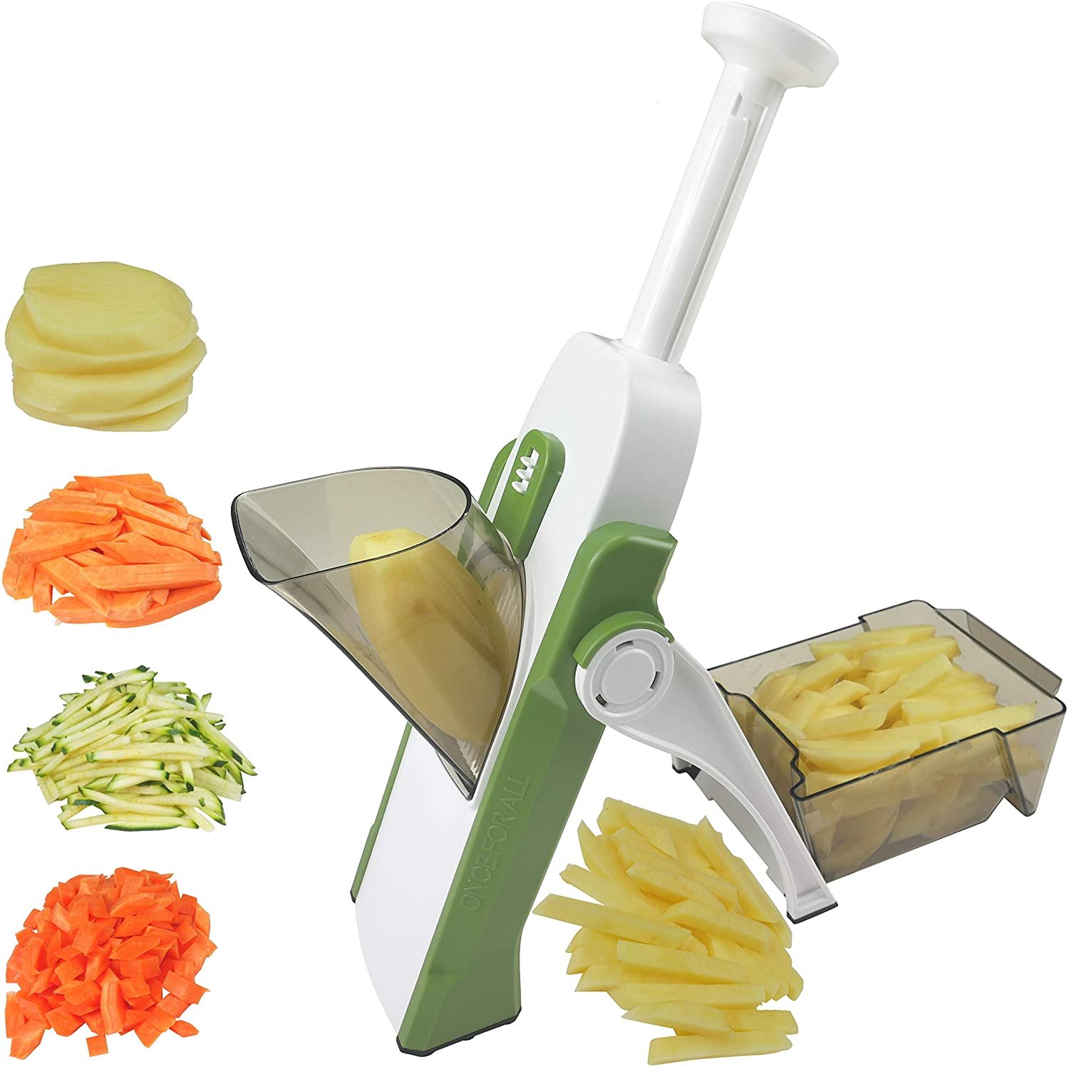 Vegetable Choppers, ONCE FOR ALL Multifunctional Vegetable Slicer with Stainless Steel Blades, Manual Food Cutter for Chef and Household