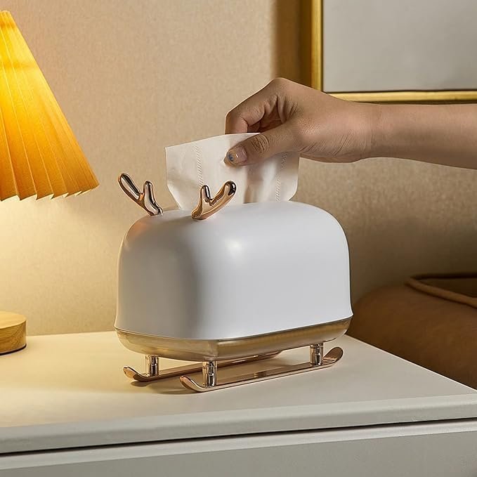 Tissue Holder Plastic Tissue Box, Round And Cute, Simple for Household Use