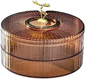 Round Shape Home Snack Fruit Nuts Storage Holder Plate Organizer