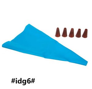Silicone Reusable Cream Pastry Bag with 5 pieces, Blue