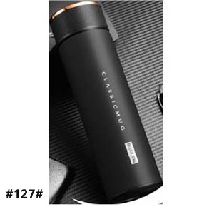 Stainless steel thermos flask with an internal filter and a digital touch screen black