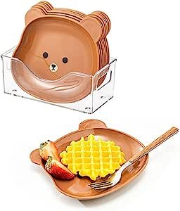 8 PCe Table Garbage Spit Bone Dish,Cute Cartoon Bear Dish