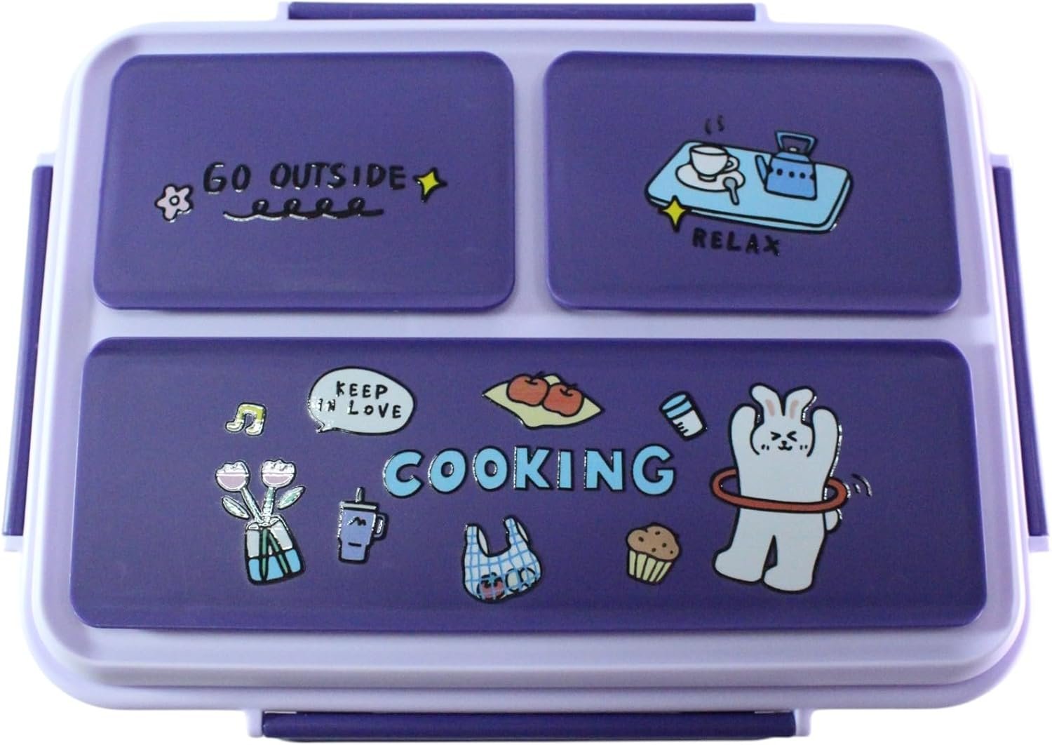 4 Compartment Stainless Steel Lunch Box