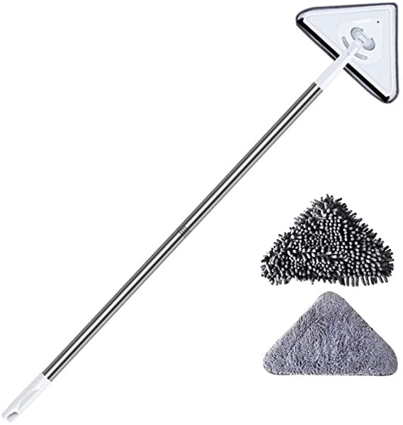 Triangle Cleaning Mop, Extendable Triangle Mop Rotatable Adjustable Cleaning Mops Wall Mop Triangular Microfiber Wall Cleaning Mop Dust Mop Home Wall Ceiling Floor Home Cleaning Mop