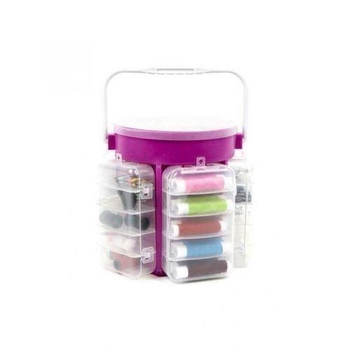 SEWING KIT 210 PIECE SET WITH STORAGE CADDY BOX THREAD NEEDLES PINS BUTTONS
