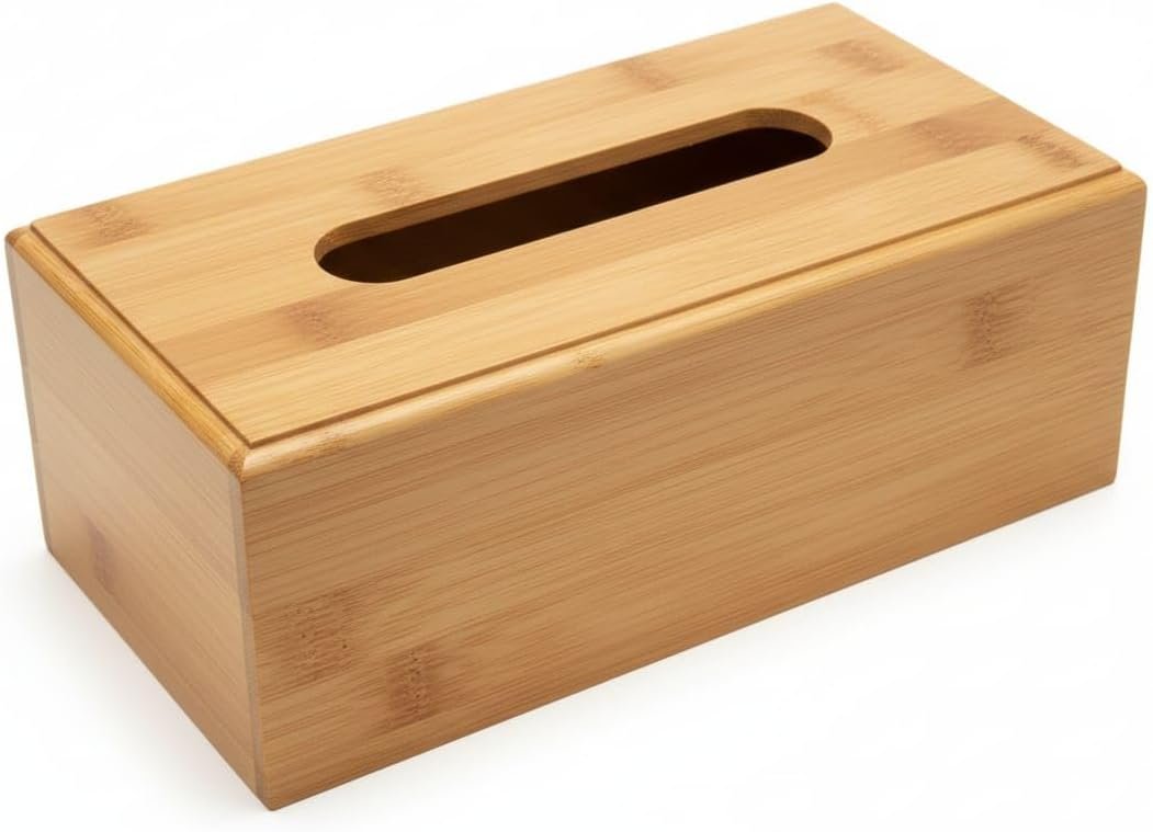 Premium Bamboo Tissue Box Cover