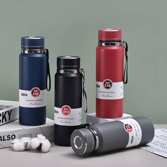 (800ml)Stainless Steel Water Bottle With Carrying RopeWater Cup For Travel SportsFitness