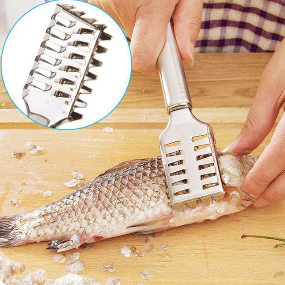 Fast Remove Fish Skin Brush Plastic Fish Scales Graters Scraper Easy  Kitchen Cleaning Tool (Green)