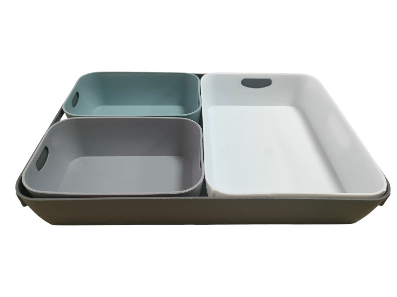 Set of 3 Storage Boxes, Cupboard Organiser in Different Sizes, Storage Box for Drawer and Shelf big