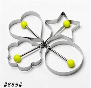 4pcs/set Fried Egg Rings Mold Non-Stick for Grill Pan, Egg Shaping Pancake Maker with Handle, Stainless Steel Egg Cooking Molds