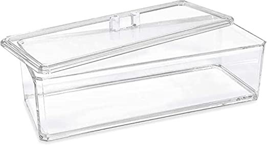 Clear Acrylic Rectangular Stackable Storage Organizer with Lid, Drawer Tray, Multi-Functional Tray, Bathroom, Kitchen, Home, Office, Desk, Drawers