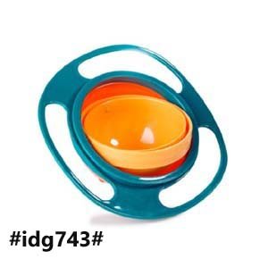 360 Rotate Avoid Food Spilling Food Snacks Bowl Lunch Box Baby Bowl Children Tableware Non Spill Bowl Toy Dishes Universal Children Christmas Gifts Green