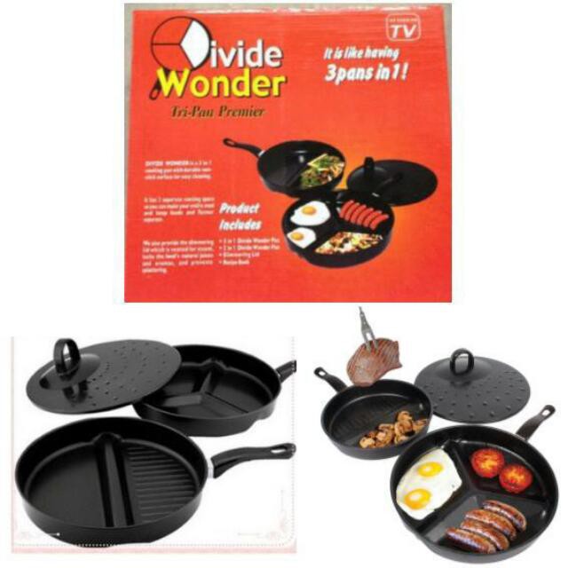 Nuevo 3 in 1 Devide Wonder Frying Pan