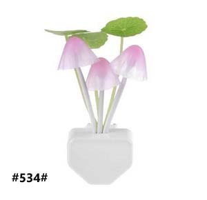 Color Changing Led Wall Night Lights Mushroom Plants Style Sensor Lamp for Kids Sleeping