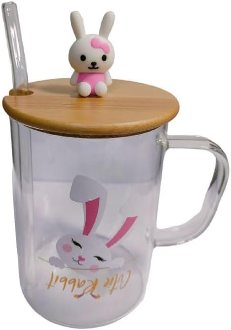 Glass cwith Wooden Lid and 420 ml