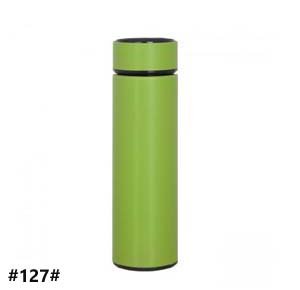 Stainless steel thermos flask with an internal filter and a digital touch screen green