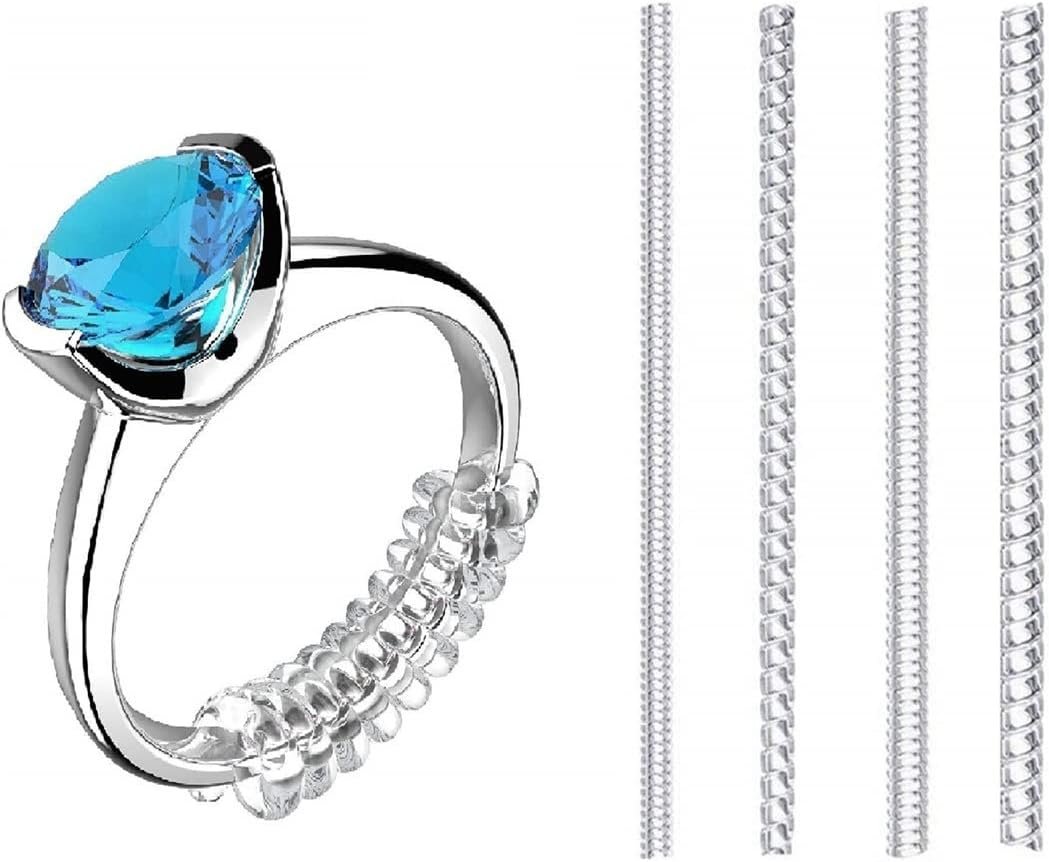 Size Adjuster for Loose Rings Invisible Guard Clip Transparent Silicone Sizer Tightener Resizer 4 Pack