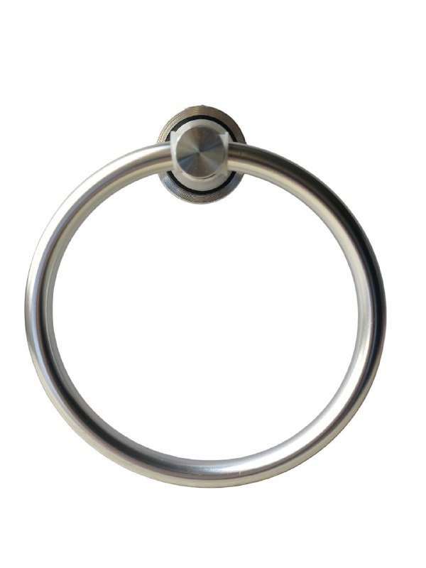 Matte Bathroom Towel Ring, Heavy Duty Stainless Steel Hand Towel Holder, Round Bathroom Towel Rack with Wall Mounting Hardware (Drill Required) (Brushed Nickel)