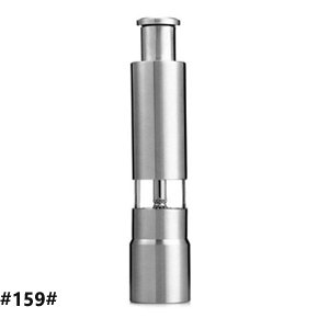 Silver Stainless Steel Push Manual Salt Pepper Spice Mill Seed Grinder