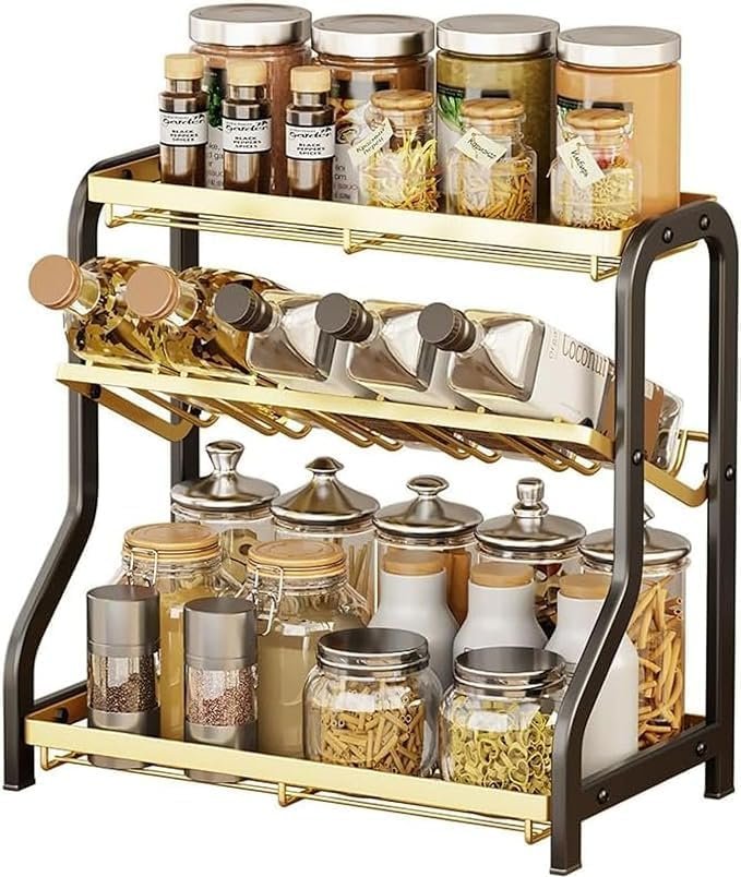 1pc Rust-Proof 3-Tier CRack Organizer for Kitchen, Bathroom,