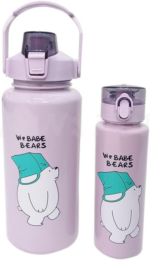 Panda Water Bottles Set Water Bottles 2 Pieces, 2000 ml, 900 ml