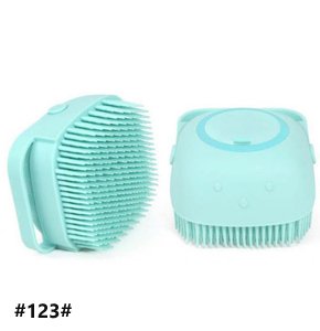A silicone shower brush with a soap dispenser