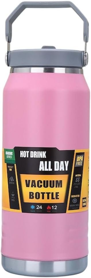 Insulated Stainless Steel Water Bottle With Straw, Portable 1200ML