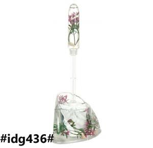 Toilet Brush with Floral Printed Stand - Multi Color