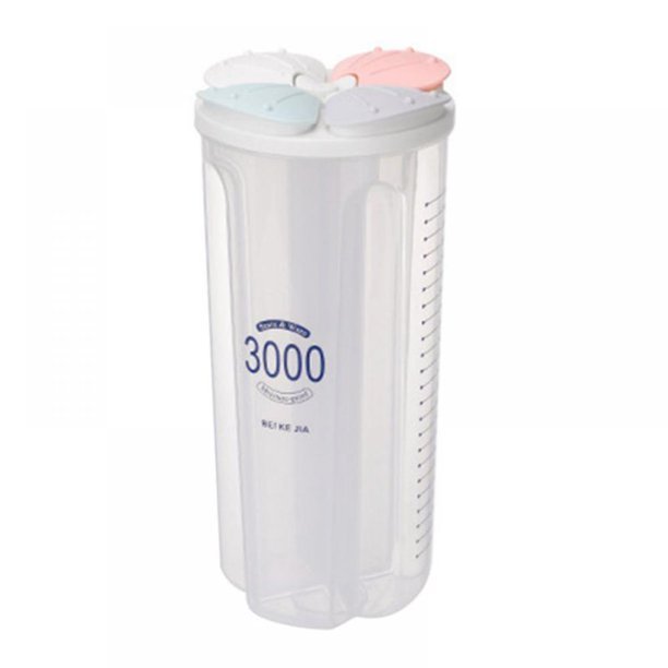 Cereal Storage Container -3000ML Cereal Dispenser with Lids and Compartments, Airtight Dry Food Container Bin for Pantry Storage Organization Grain,Sugar,Nuts,Snacks