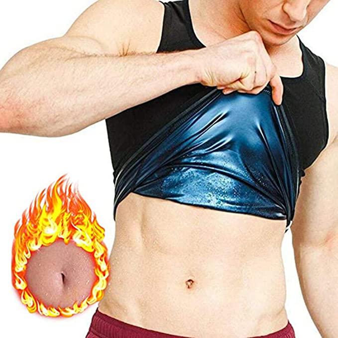 تانك توب ساونا للرجال مشد للجسم لفقدان الوزن Sweat Sauna Tank Tops for Men,  Men Weight Loss, Sauna Sweat Workout Body Shaper, Slimming Suit (L\XL)